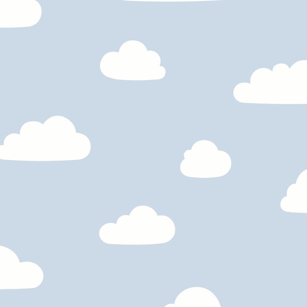 Clouds Wallpaper - Greyish Blue pattern