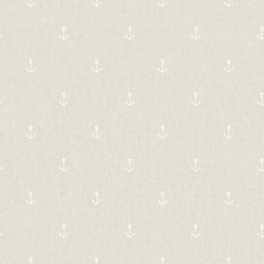 Anchors Away Wallpaper - Beige pattern
