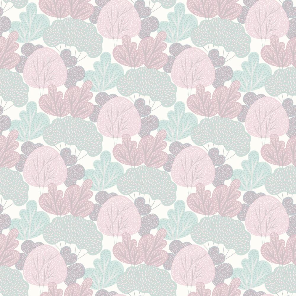 Little Woods Wallpaper - Blush pattern