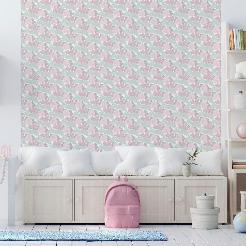 Little Woods Wallpaper - Blush room view