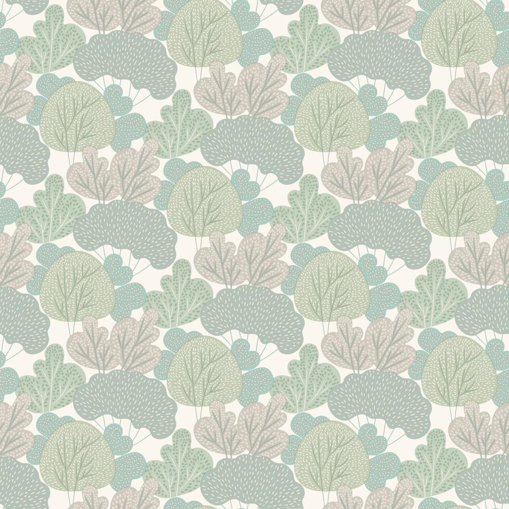 Little Woods Wallpaper - Green pattern