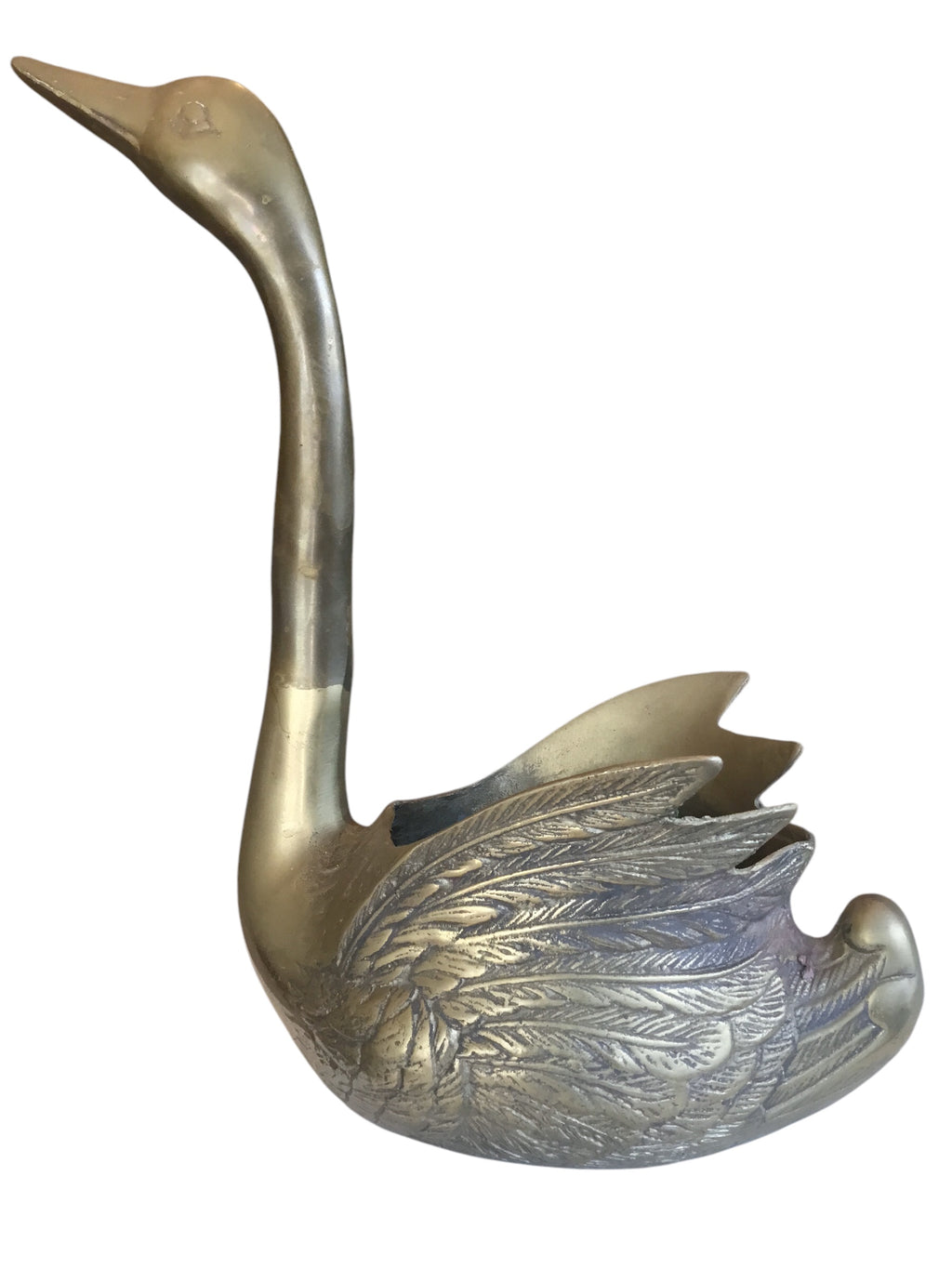 pair of brass swans