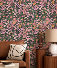 Load image into Gallery viewer, Barneys Fields Wallpaper • Charcoal Linen • Insitu