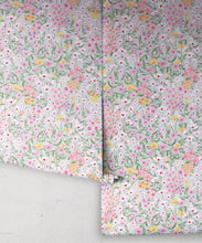 Load image into Gallery viewer, Barneys Fields Wallpaper • Light Linen Bee • Rolls