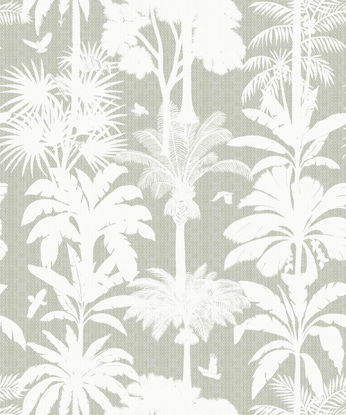 Cockatoo Palms Wallpaper • Sage Linen • Swatch