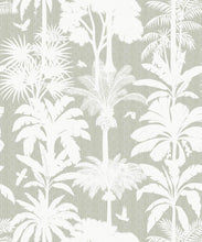 Load image into Gallery viewer, Cockatoo Palms Wallpaper • Sage Linen • Swatch