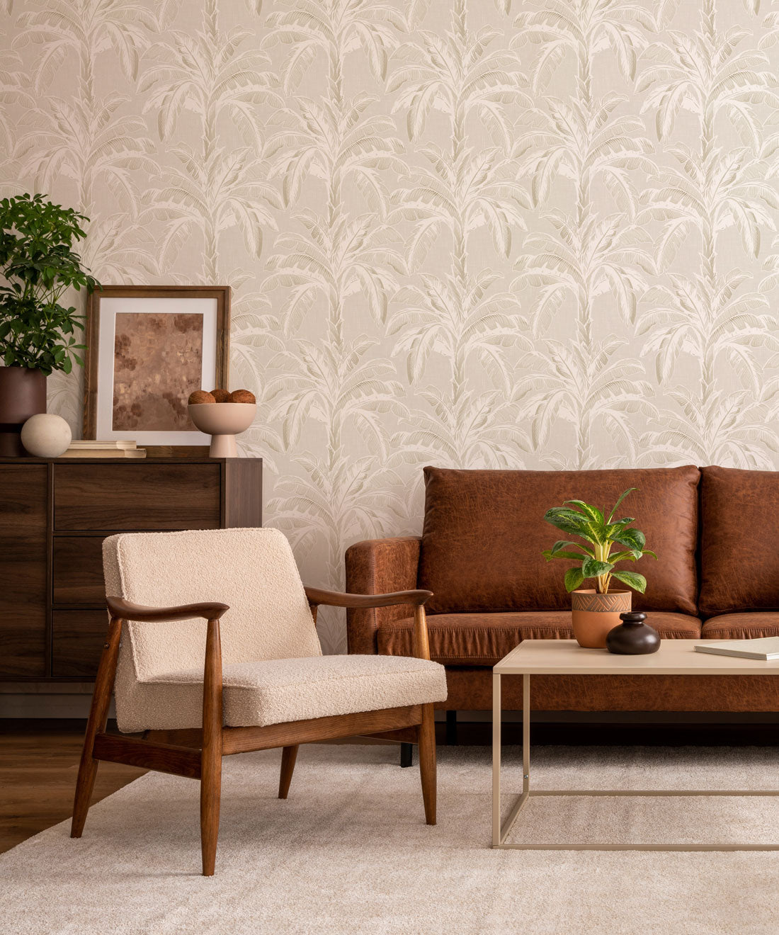 Havana Banana Wallpaper • Plaster Natural • Insitu