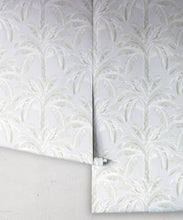 Load image into Gallery viewer, Havana Banana Wallpaper • Silver Leaf • Rolls