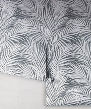 Load image into Gallery viewer, Laguna Palms Wallpaper • Denim • Rolls