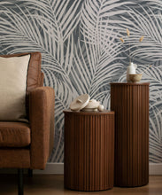 Load image into Gallery viewer, Laguna Palms Wallpaper • Denim • Insitu