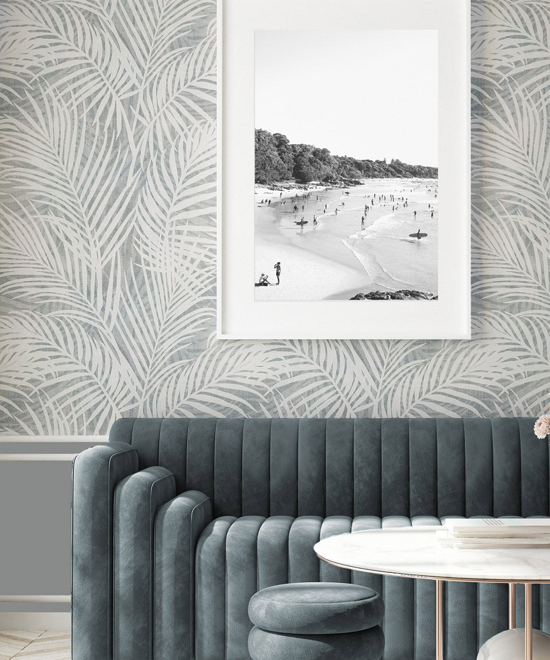 Laguna Palms Wallpaper • Gemma Blue • Insitu