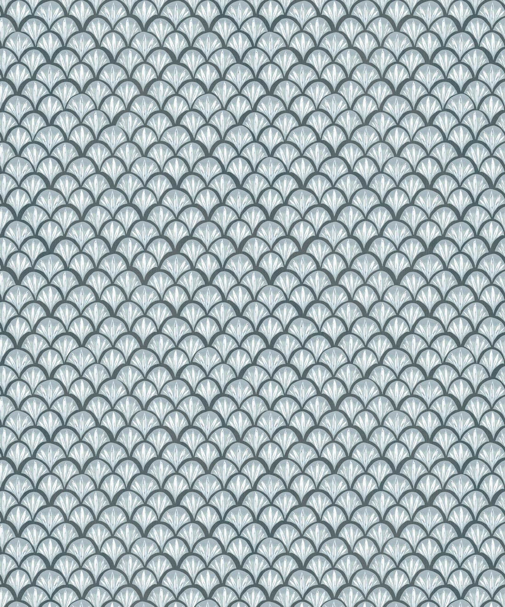 Moon Waves Wallpaper • Lake Blue • Swatch