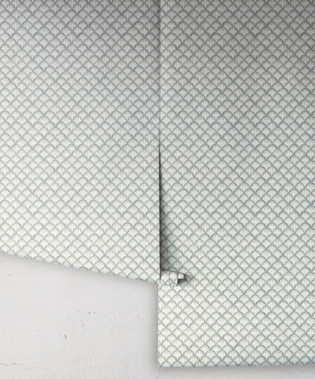 Moon Waves Wallpaper • Surf Mist Linens • Rolls