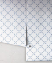 Load image into Gallery viewer, Lattice Wallpaper • Denim • Rolls