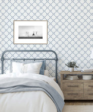 Load image into Gallery viewer, Lattice Wallpaper • Denim • Insitu