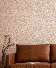 Load image into Gallery viewer, Linen Seagrass Wallpaper • Blush • Insitu