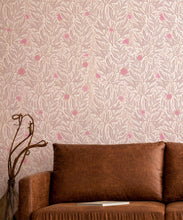 Load image into Gallery viewer, Linen Seagrass Wallpaper • Washed Vintage Dew • Insitu