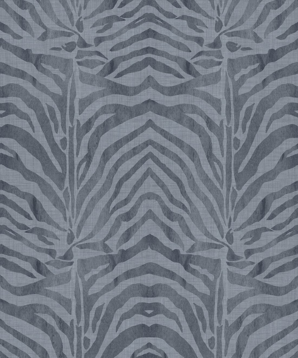 Zebra Wallpaper • Denim • Swatch