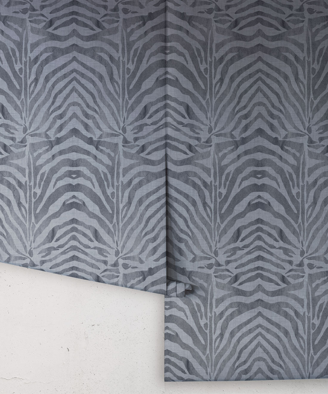 Zebra Wallpaper • Denim • Rolls
