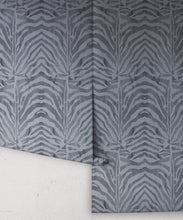 Load image into Gallery viewer, Zebra Wallpaper • Denim • Rolls