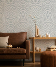 Load image into Gallery viewer, Zebra Wallpaper • Desert Sage • Insitu