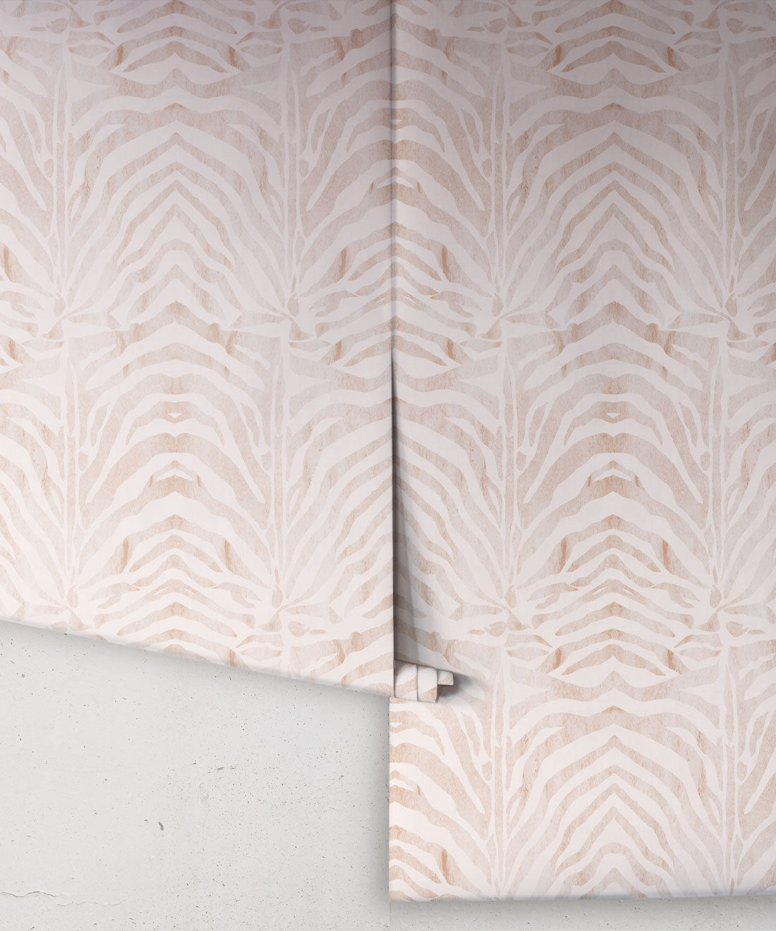 Zebra Wallpaper • Light Papaya Blush • Rolls