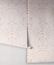 Load image into Gallery viewer, Zebra Wallpaper • Light Papaya Blush • Rolls