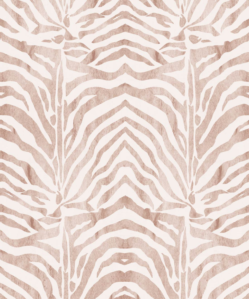 Zebra Wallpaper • Papaya Blush • Swatch