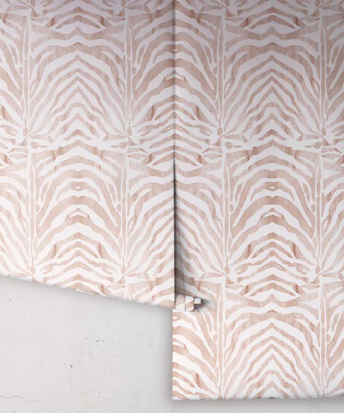 Zebra Wallpaper • Papaya Blush • Rolls