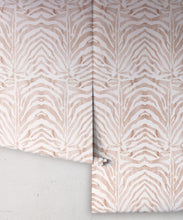Load image into Gallery viewer, Zebra Wallpaper • Papaya Blush • Rolls