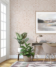 Load image into Gallery viewer, Zebra Wallpaper • Papaya Blush • Insitu