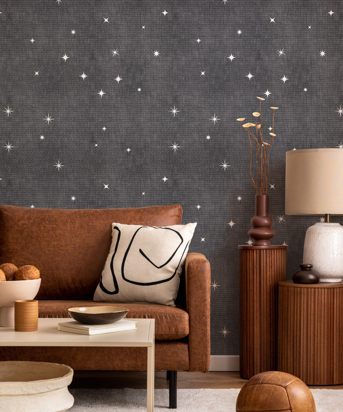 Southern Skies Wallpaper • Charcoal • Insitu