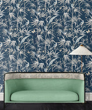 Load image into Gallery viewer, Bamboo Wallpaper • Navy • Insitu