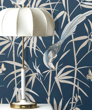 Load image into Gallery viewer, Bamboo Wallpaper • Navy • Insitu