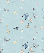 Load image into Gallery viewer, Butterflies Wallpaper • French Blue • Swatch
