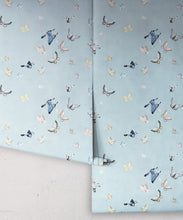 Load image into Gallery viewer, Bamboo Wallpaper • French Blue • Rolls