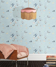 Load image into Gallery viewer, Butterflies Wallpaper • French Blue • Insitu