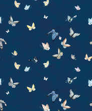 Load image into Gallery viewer, Butterflies Wallpaper • Navy • Swatch