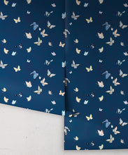Load image into Gallery viewer, Bamboo Wallpaper • Navy • Rolls