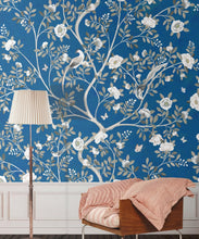 Load image into Gallery viewer, Camellia Tree Mural • Cobalt • Insitu