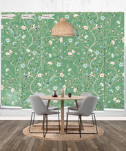 Load image into Gallery viewer, Camellia Tree Mural • Green • Rolls