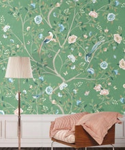 Load image into Gallery viewer, Camellia Tree Mural • Green • Insitu