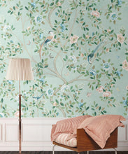 Load image into Gallery viewer, Camellia Tree Mural • Powder Blue • Insitu