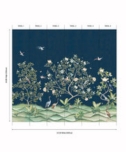 Load image into Gallery viewer, Spring Landscape Mural - Colorway: Navy - Panels