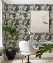 Load image into Gallery viewer, Water Birds Wallpaper - Bethany Linz - My Sydney Collection - Colourway: Charcoal - Insitu