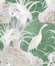 Load image into Gallery viewer, Water Birds Wallpaper - Bethany Linz - My Sydney Collection - Colourway: Emerald - Swatch