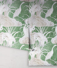 Load image into Gallery viewer, Water Birds Wallpaper - Bethany Linz - My Sydney Collection - Colourway: Emerald - Roll