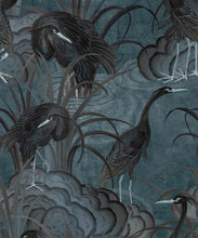 Load image into Gallery viewer, Water Birds Wallpaper - Bethany Linz - My Sydney Collection - Colourway: Night - Swatch