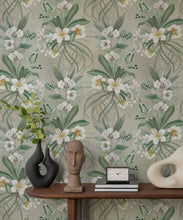 Load image into Gallery viewer, Hibiscus at Double Bay Wallpaper - Bethany Linz - My Sydney Collection - Colourway: Beige - Insitu