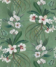 Load image into Gallery viewer, Hibiscus at Double Bay Wallpaper - Bethany Linz - My Sydney Collection - Colourway: Green - Swatch